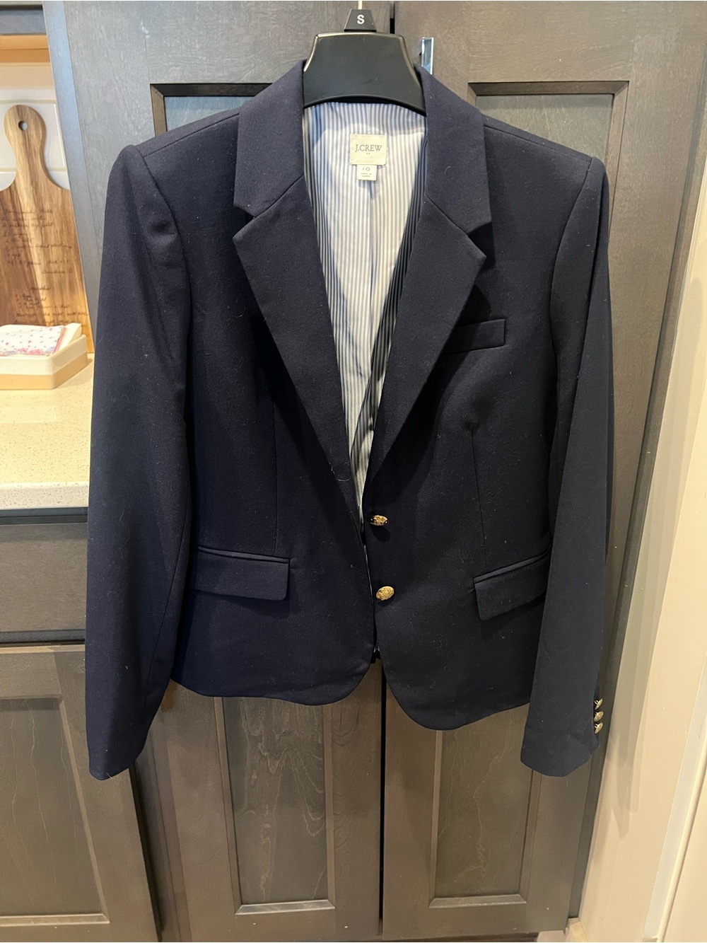 J.Crew Navy Schoolboy Blazer Gold Button Jacket Size 10